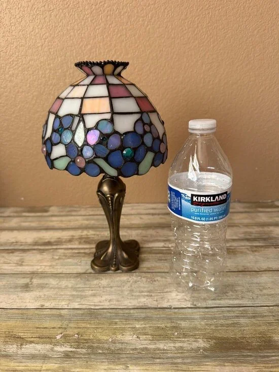 Vintage PartyLite Hydrangea Tiffany-Style Stained Glass Tealight Candleholder - Picture 2 of 16